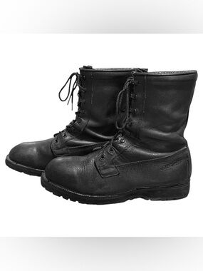 Vintage Belleville Black Leather Gore-Tex Vibram Sole Combat Military Boots Sz13